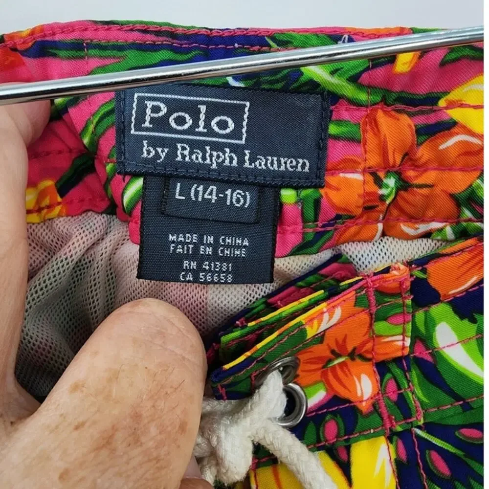 Polo Ralph Lauren Kids Boys Swim Trunks Size 14 Floral Tropical